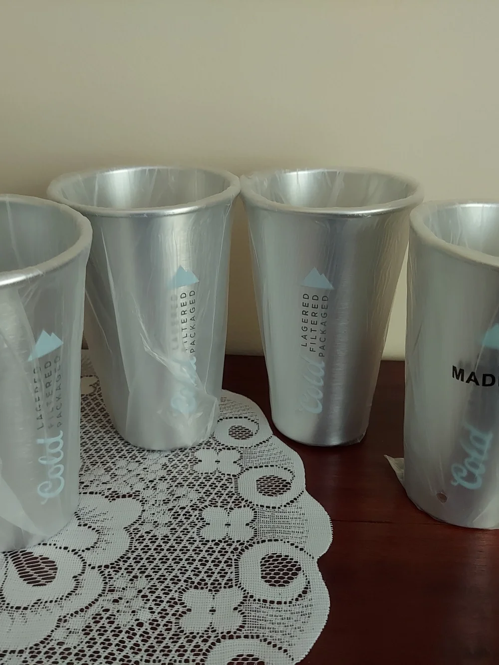 Coors Light Aluminum 22oz. Cups - Branded Party Tumblers (Wrapped Set Of 4)